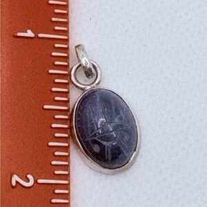 Vintage Small Lapis Scarab Pendant Sterling Silver 925 1” Unisex